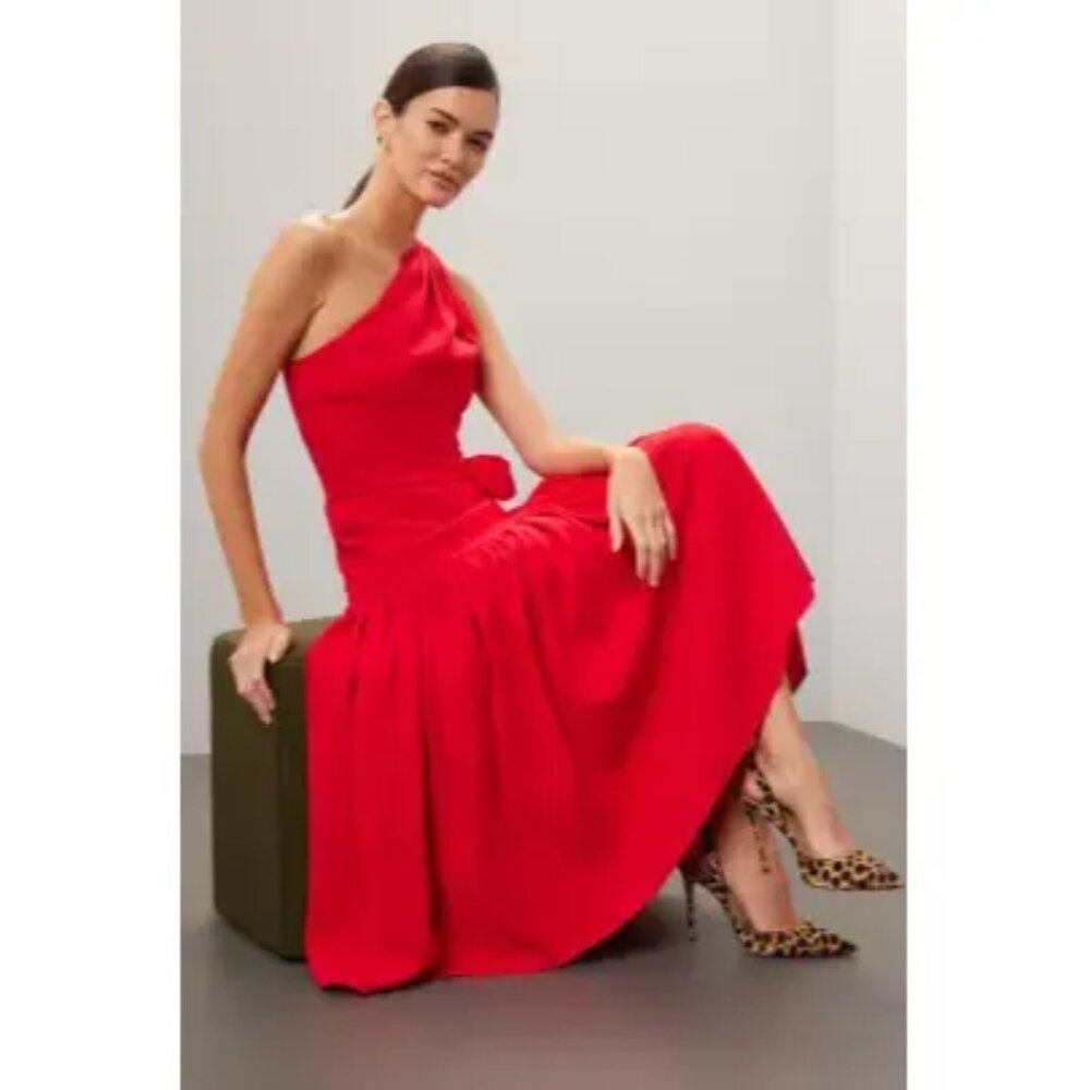 Kate Spade Vibrant Red One-Shoulder Dress